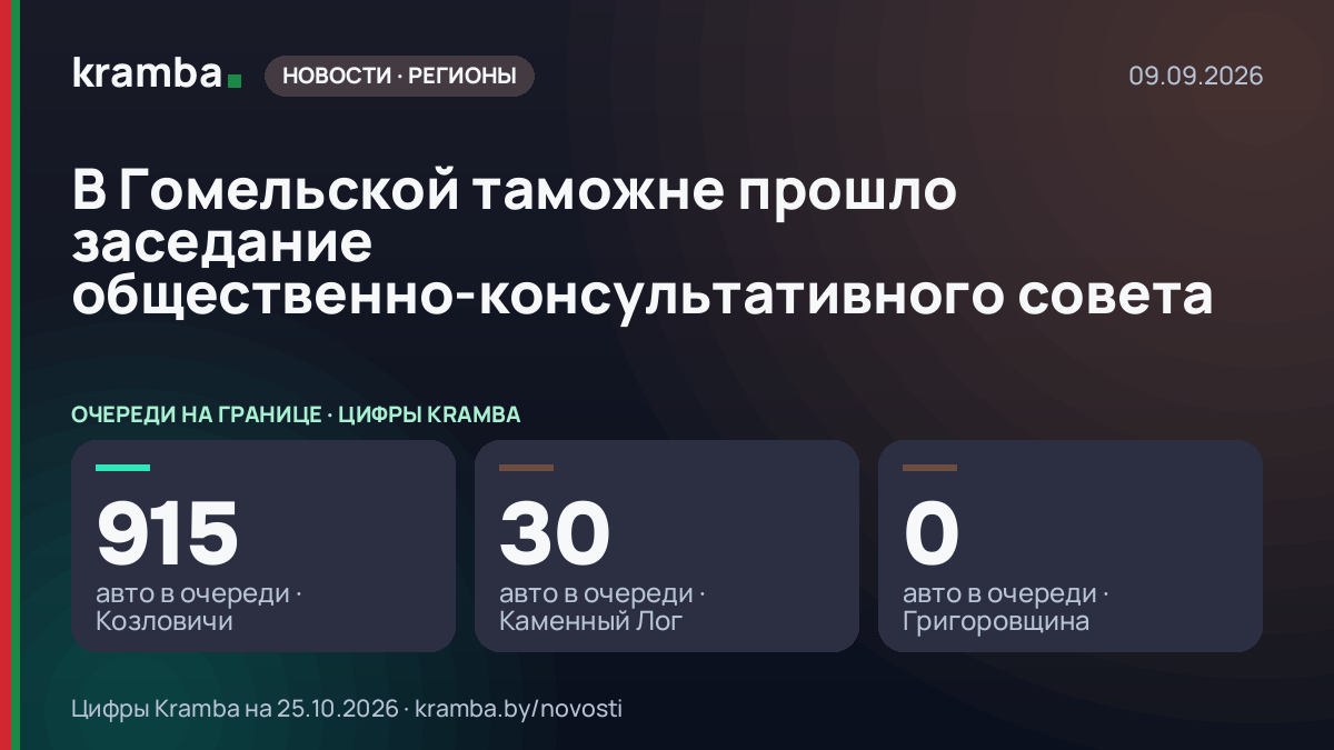 Инфографика Kramba: В Гомельской таможне прошло заседание общественно-консультативного совета
