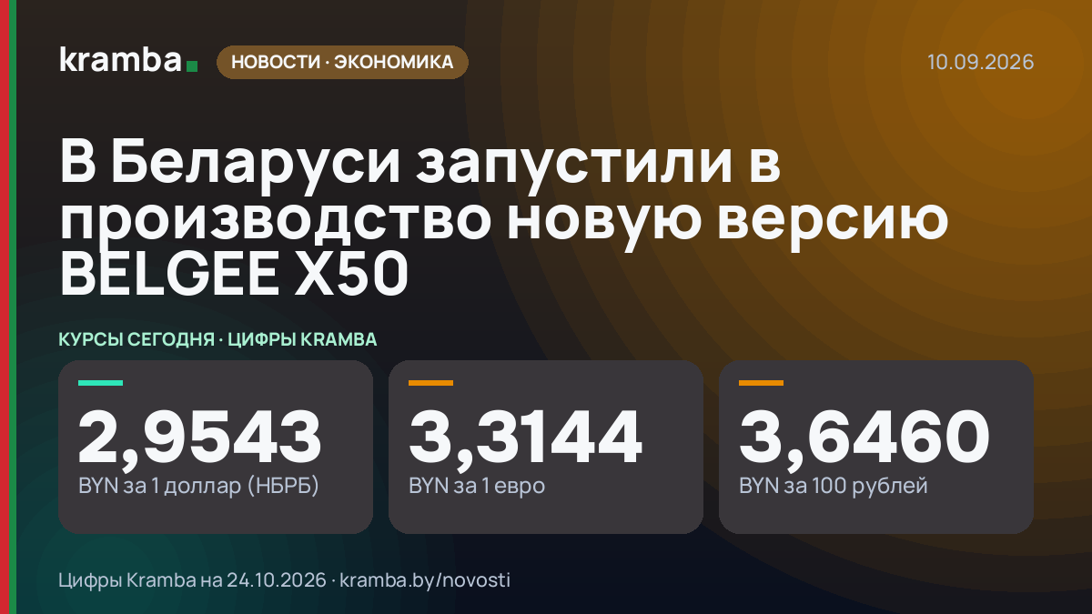 Инфографика Kramba: В Беларуси запустили в производство новую версию BELGEE X50