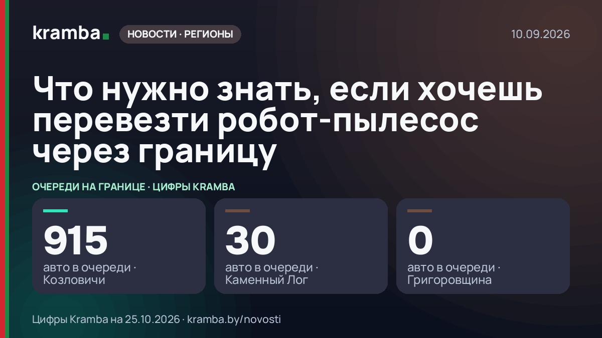 Инфографика Kramba: Что нужно знать, если хочешь перевезти робот-пылесос через границу