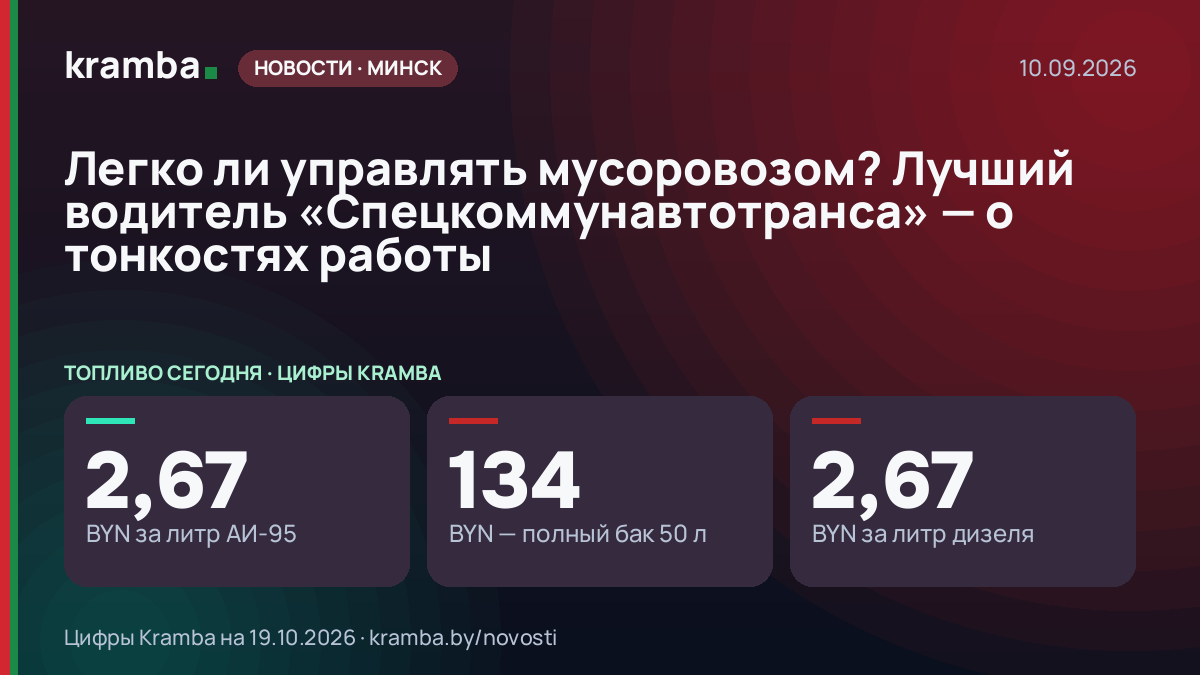 Инфографика Kramba: Легко ли управлять мусоровозом? Лучший водитель «Спецкоммунавтотранса» — о тонкостях…