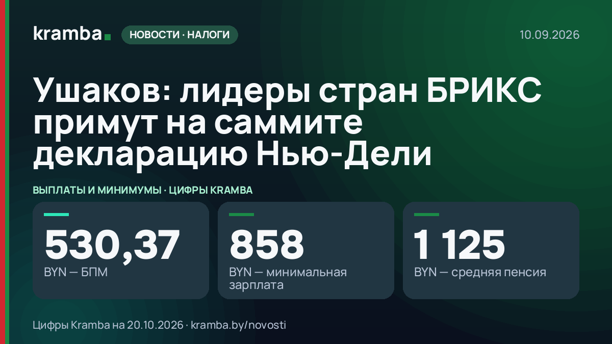 Инфографика Kramba: Ушаков: лидеры стран БРИКС примут на саммите декларацию Нью-Дели
