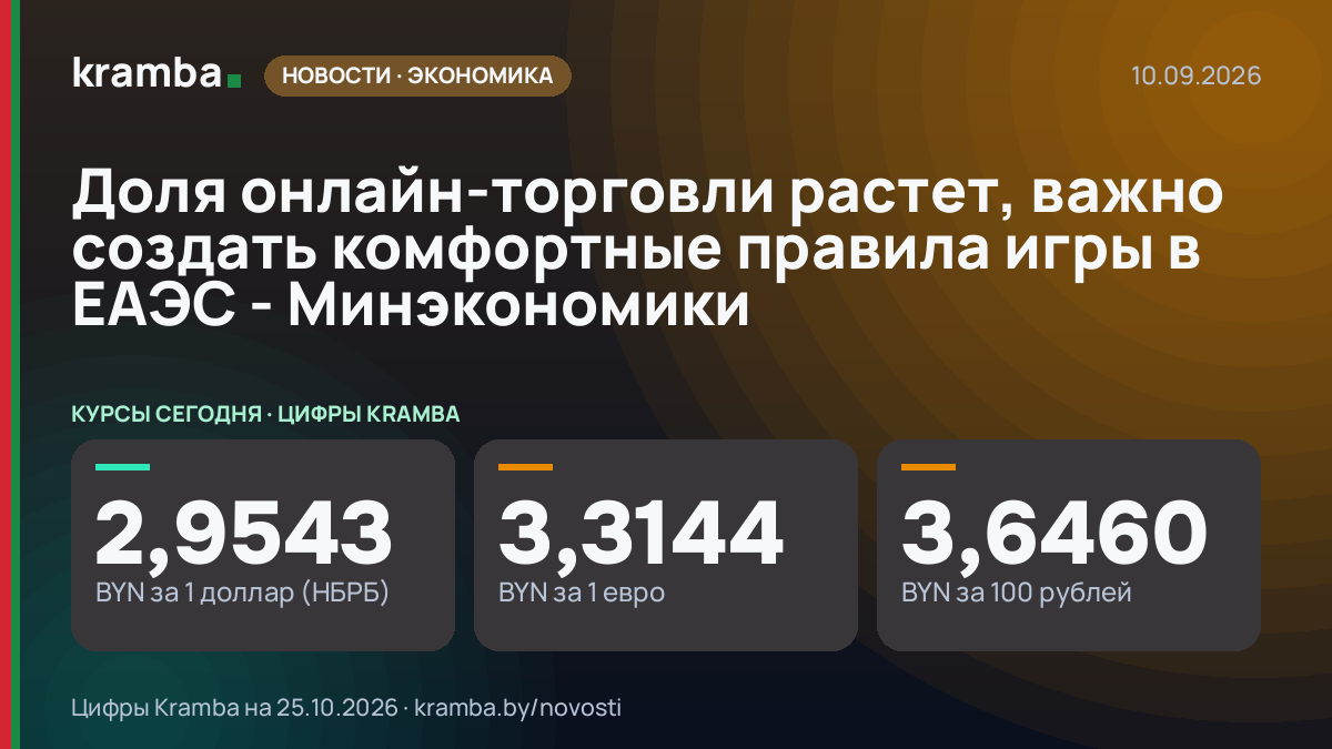 Инфографика Kramba: Доля онлайн-торговли растет, важно создать комфортные правила игры в ЕАЭС - Минэкономики