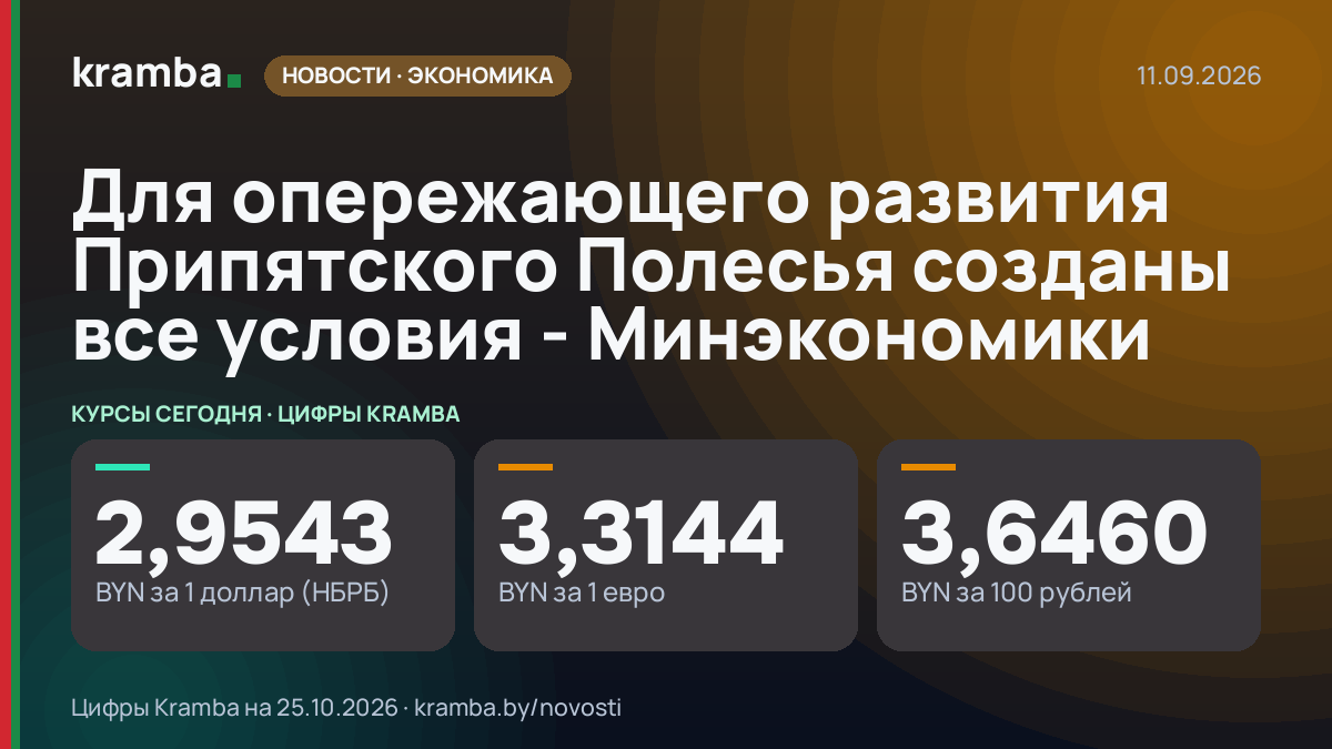 Инфографика Kramba: Для опережающего развития Припятского Полесья созданы все условия - Минэкономики