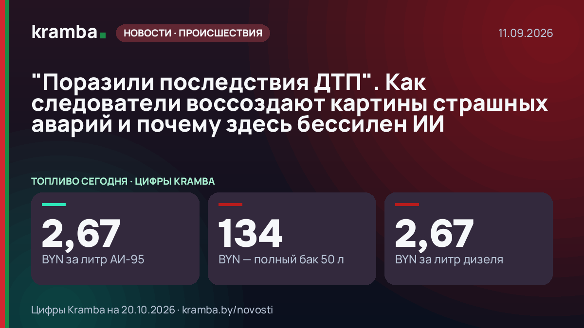 Инфографика Kramba: "Поразили последствия ДТП". Как следователи воссоздают картины страшных аварий и почему…