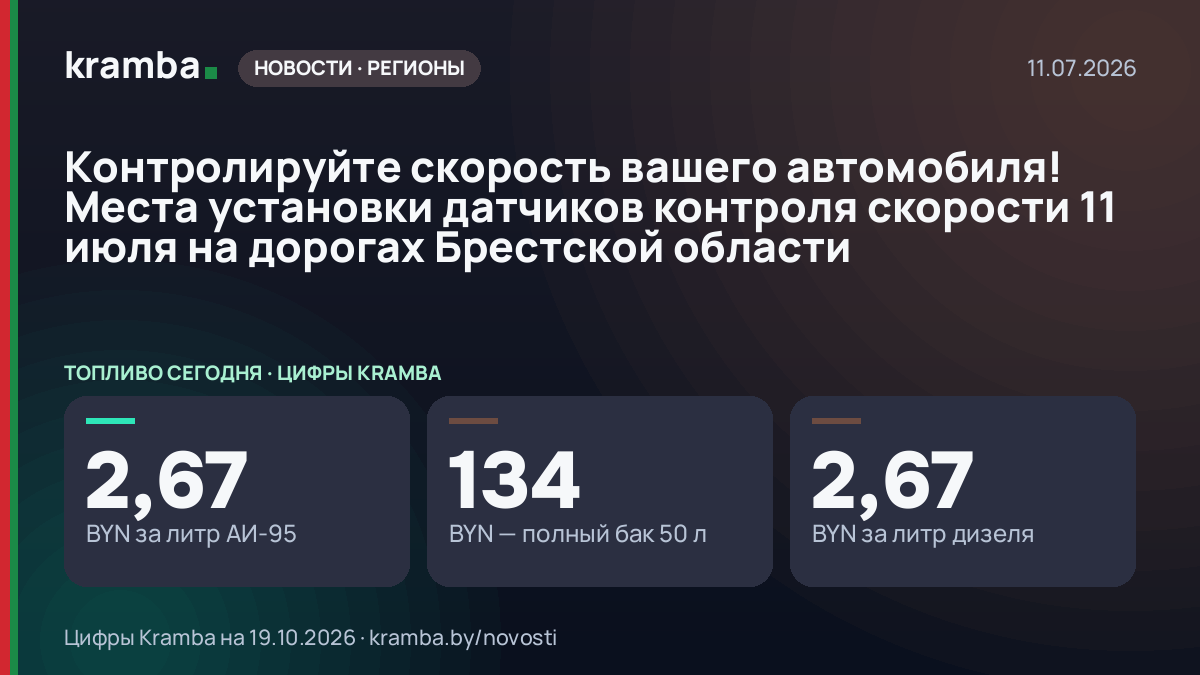 Инфографика Kramba: Контролируйте скорость вашего автомобиля! Места установки датчиков контроля скорости 11…