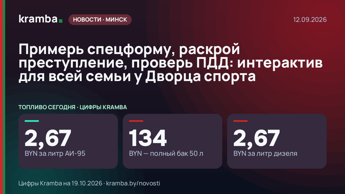 Инфографика Kramba: Примерь спецформу, раскрой преступление, проверь ПДД: интерактив для всей семьи у Дворца…