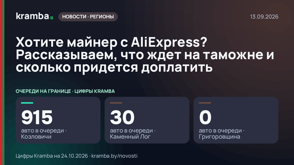Инфографика Kramba: Хотите майнер с AliExpress? Рассказываем, что ждет на таможне и сколько придется доплатить