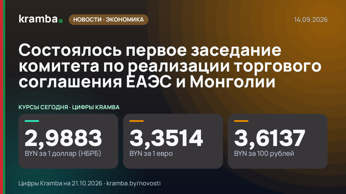 Инфографика Kramba: Состоялось первое заседание комитета по реализации торгового соглашения ЕАЭС и Монголии