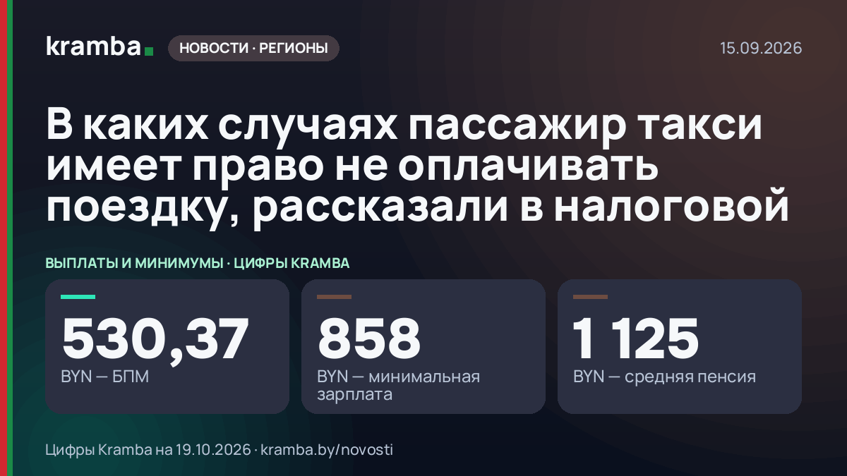 Инфографика Kramba: В каких случаях пассажир такси имеет право не оплачивать поездку, рассказали в налоговой