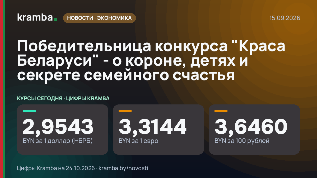 Инфографика Kramba: Победительница конкурса "Краса Беларуси" - о короне, детях и секрете семейного счастья