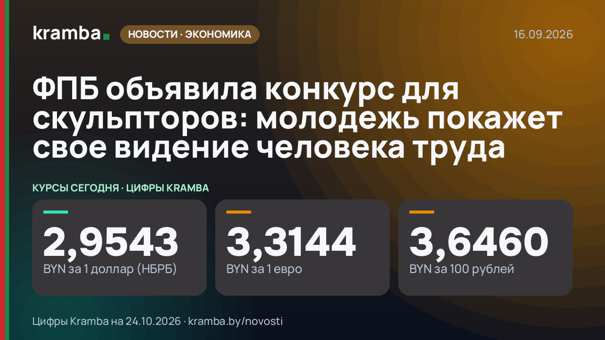 Инфографика Kramba: ФПБ объявила конкурс для скульпторов: молодежь покажет свое видение человека труда