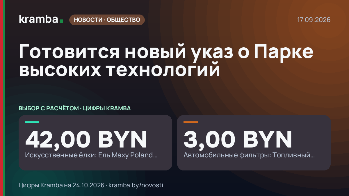 Инфографика Kramba: Готовится новый указ о Парке высоких технологий