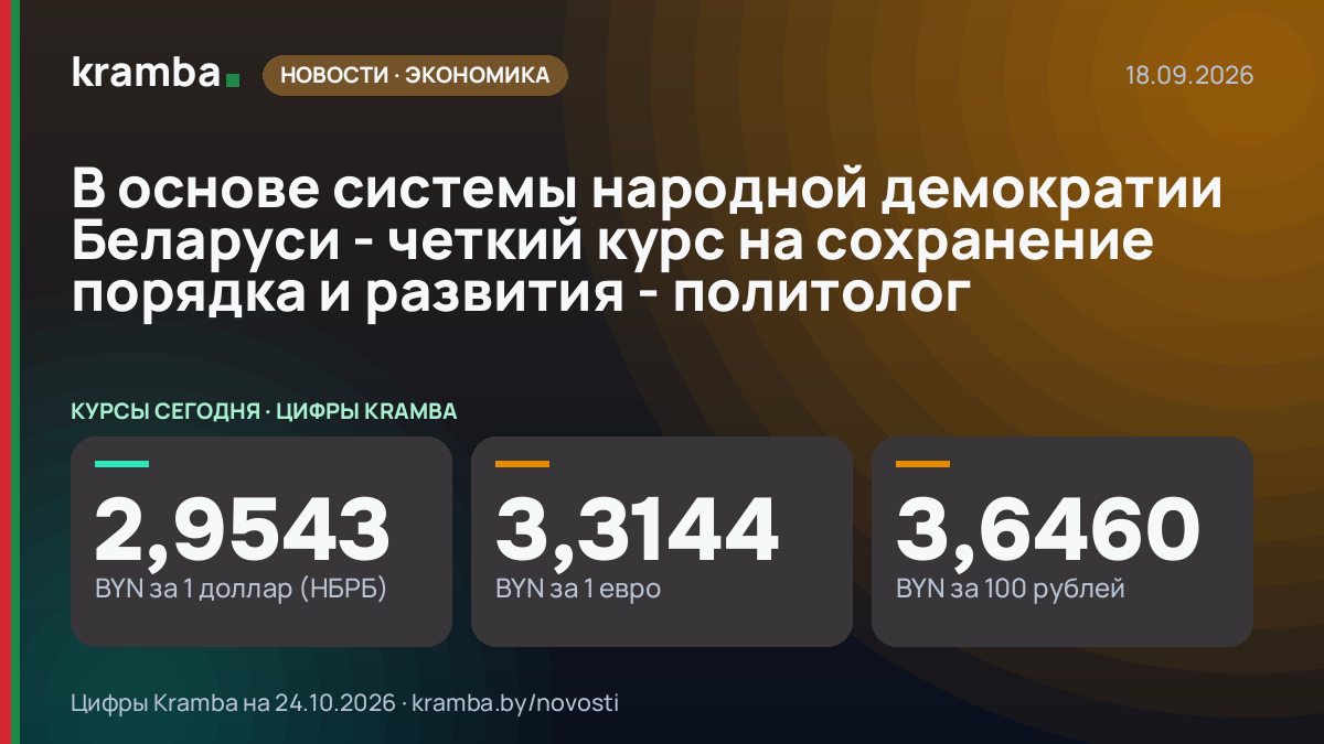 Инфографика Kramba: В основе системы народной демократии Беларуси - четкий курс на сохранение порядка и…