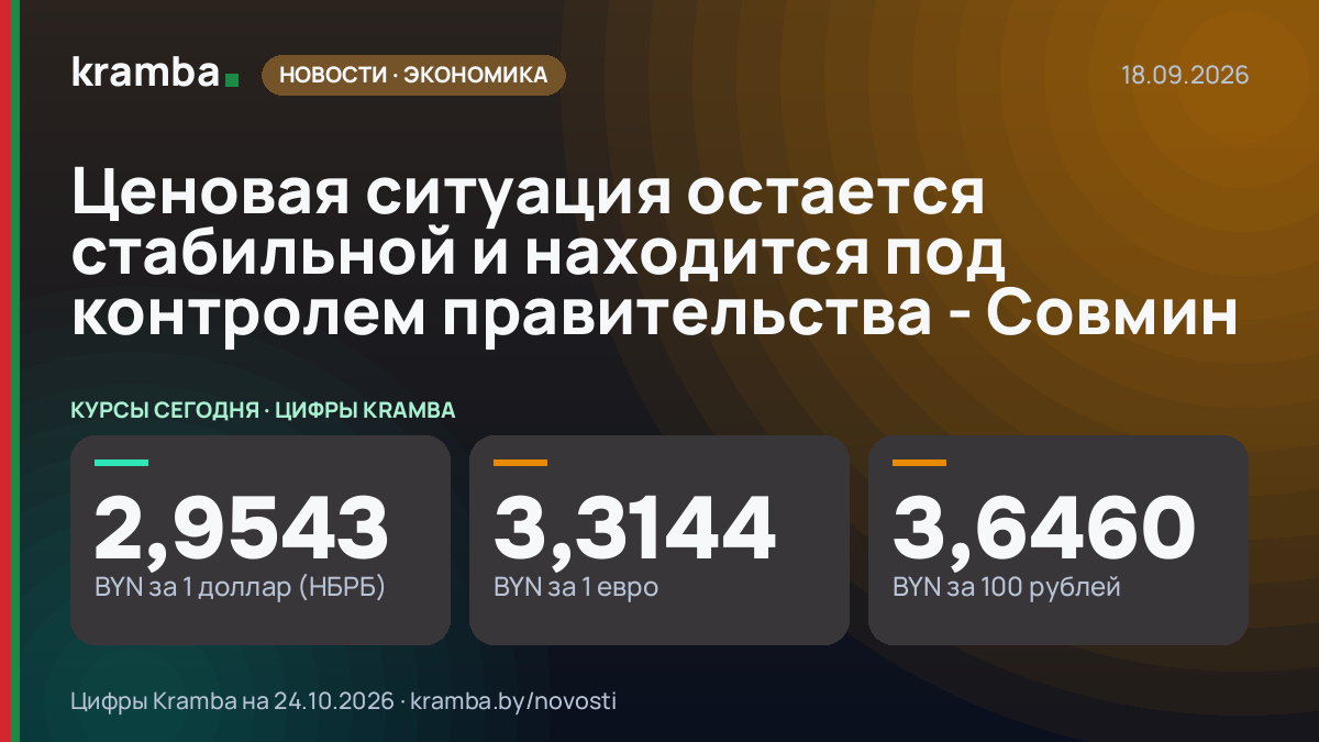 Инфографика Kramba: Ценовая ситуация остается стабильной и находится под контролем правительства - Совмин