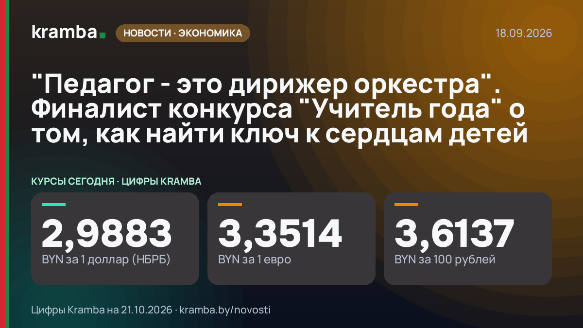Инфографика Kramba: "Педагог - это дирижер оркестра". Финалист конкурса "Учитель года" о том, как найти ключ…