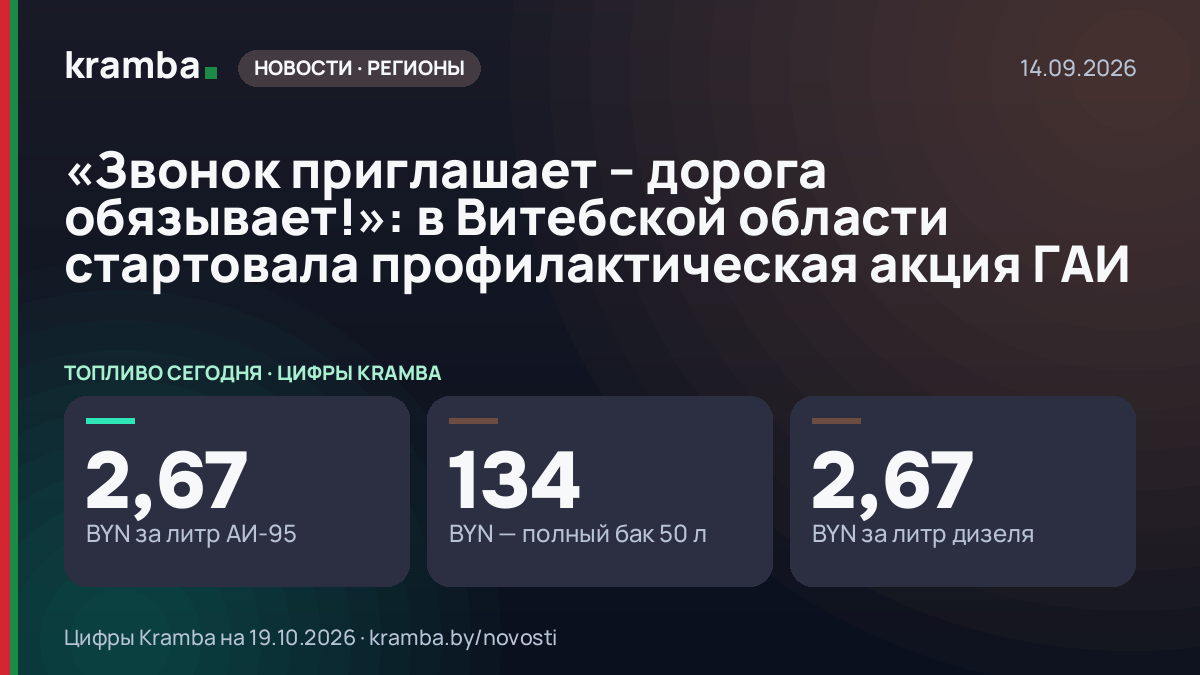 Инфографика Kramba: «Звонок приглашает – дорога обязывает!»: в Витебской области стартовала профилактическая…