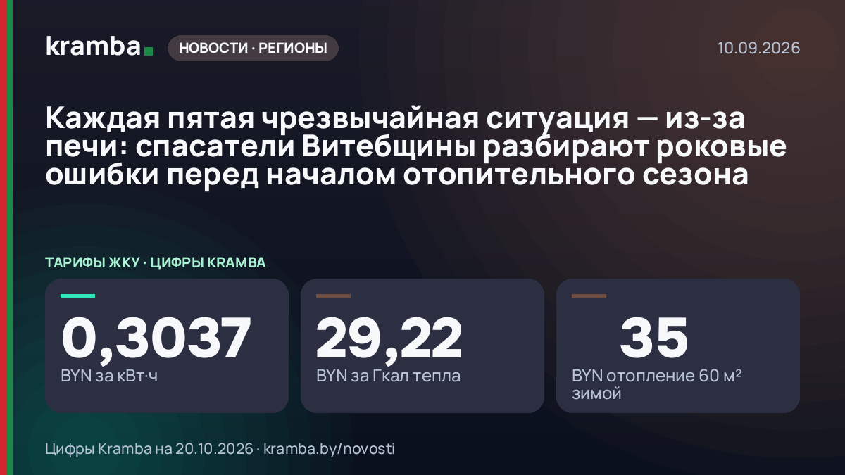 Инфографика Kramba: Каждая пятая чрезвычайная ситуация — из-за печи: спасатели Витебщины разбирают роковые…