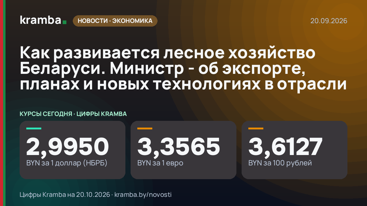 Инфографика Kramba: Как развивается лесное хозяйство Беларуси. Министр - об экспорте, планах и новых…