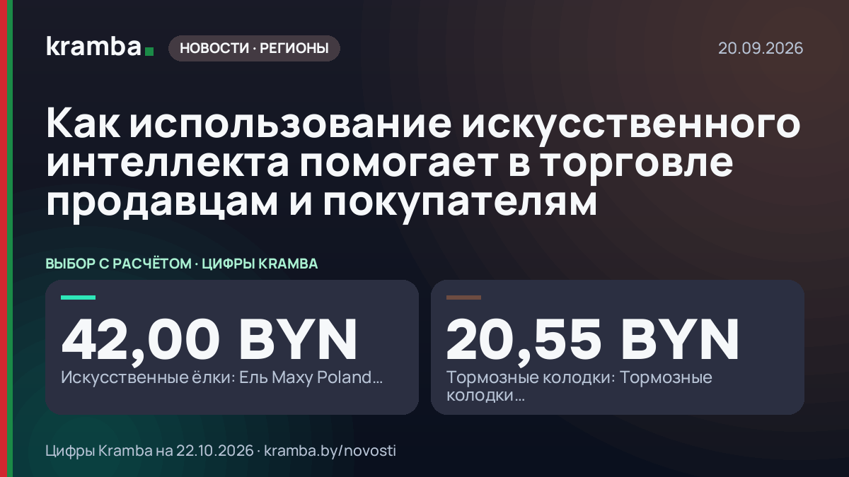 Инфографика Kramba: Как использование искусственного интеллекта помогает в торговле продавцам и покупателям