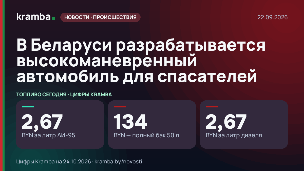 Инфографика Kramba: В Беларуси разрабатывается высокоманевренный автомобиль для спасателей