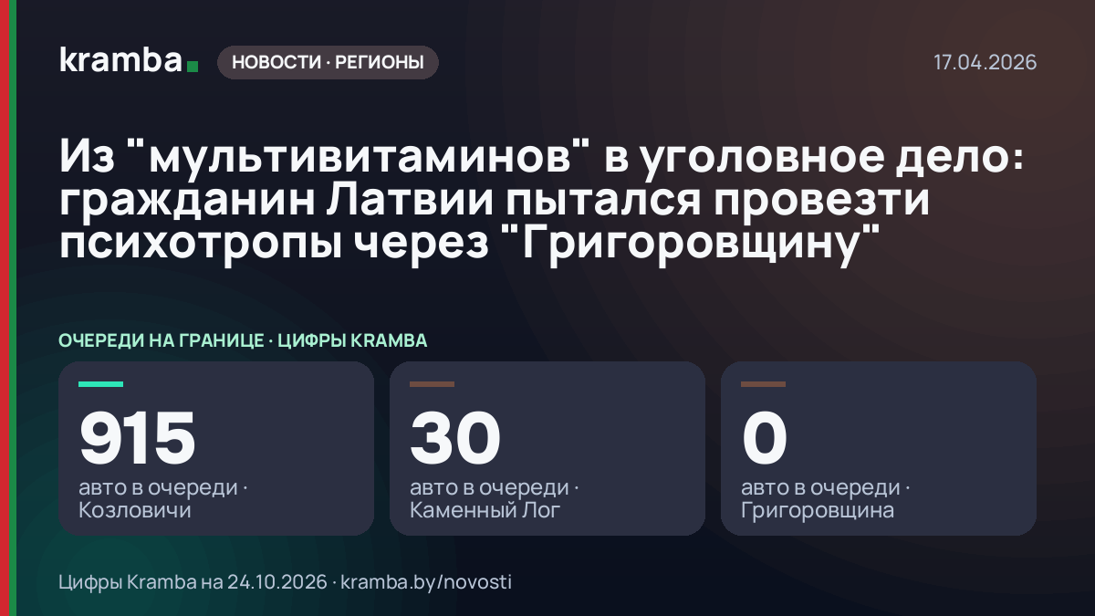 Инфографика Kramba: Из "мультивитаминов" в уголовное дело: гражданин Латвии пытался провезти психотропы…