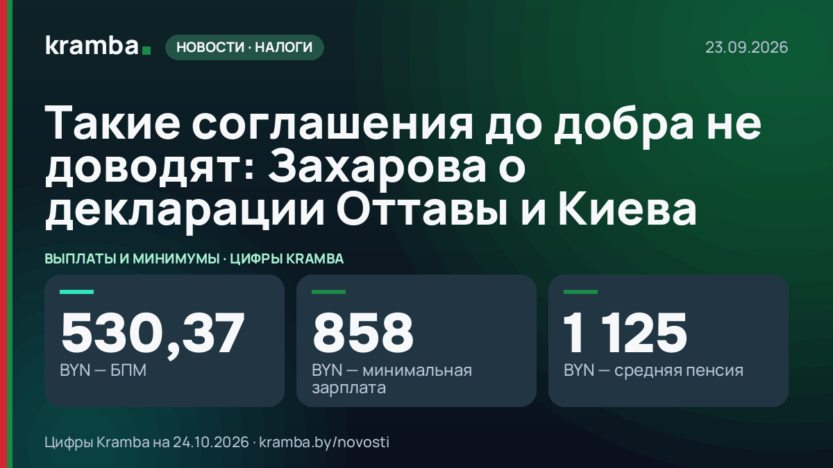 Инфографика Kramba: Такие соглашения до добра не доводят: Захарова о декларации Оттавы и Киева
