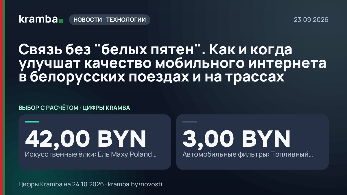 Инфографика Kramba: Связь без "белых пятен". Как и когда улучшат качество мобильного интернета в белорусских…