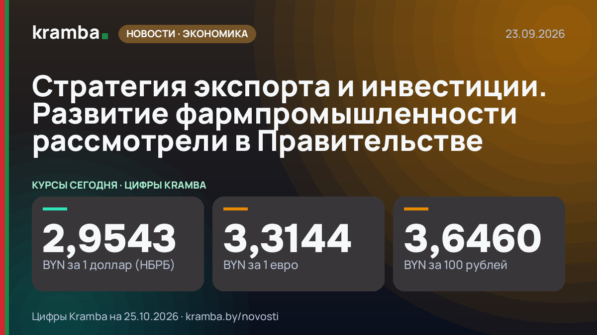 Инфографика Kramba: Стратегия экспорта и инвестиции. Развитие фармпромышленности рассмотрели в Правительстве