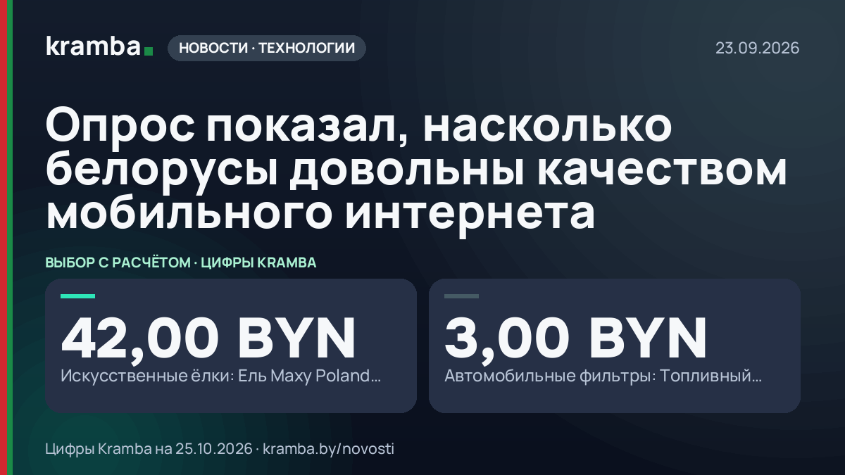 Инфографика Kramba: Опрос показал, насколько белорусы довольны качеством мобильного интернета