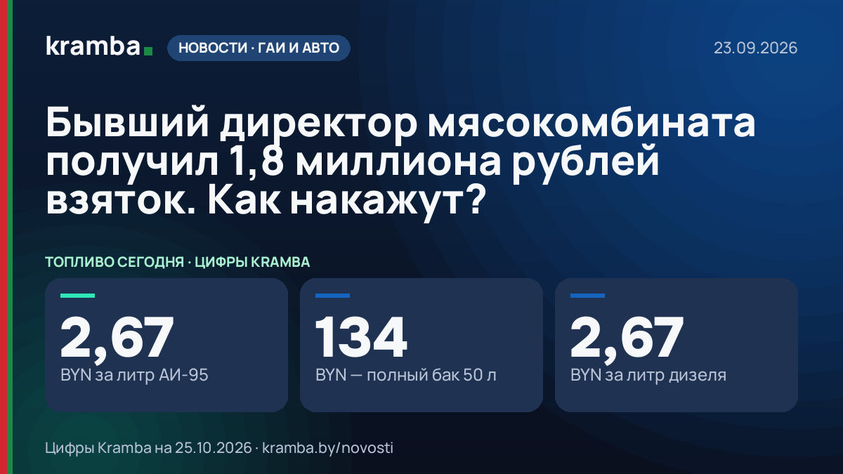 Инфографика Kramba: Бывший директор мясокомбината получил 1,8 миллиона рублей взяток. Как накажут?