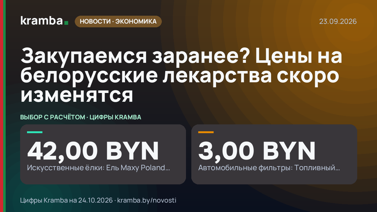Инфографика Kramba: Закупаемся заранее? Цены на белорусские лекарства скоро изменятся