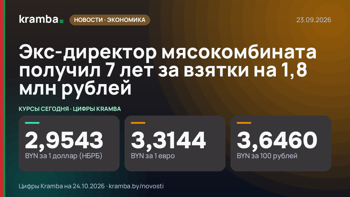 Инфографика Kramba: Экс-директор мясокомбината получил 7 лет за взятки на 1,8 млн рублей