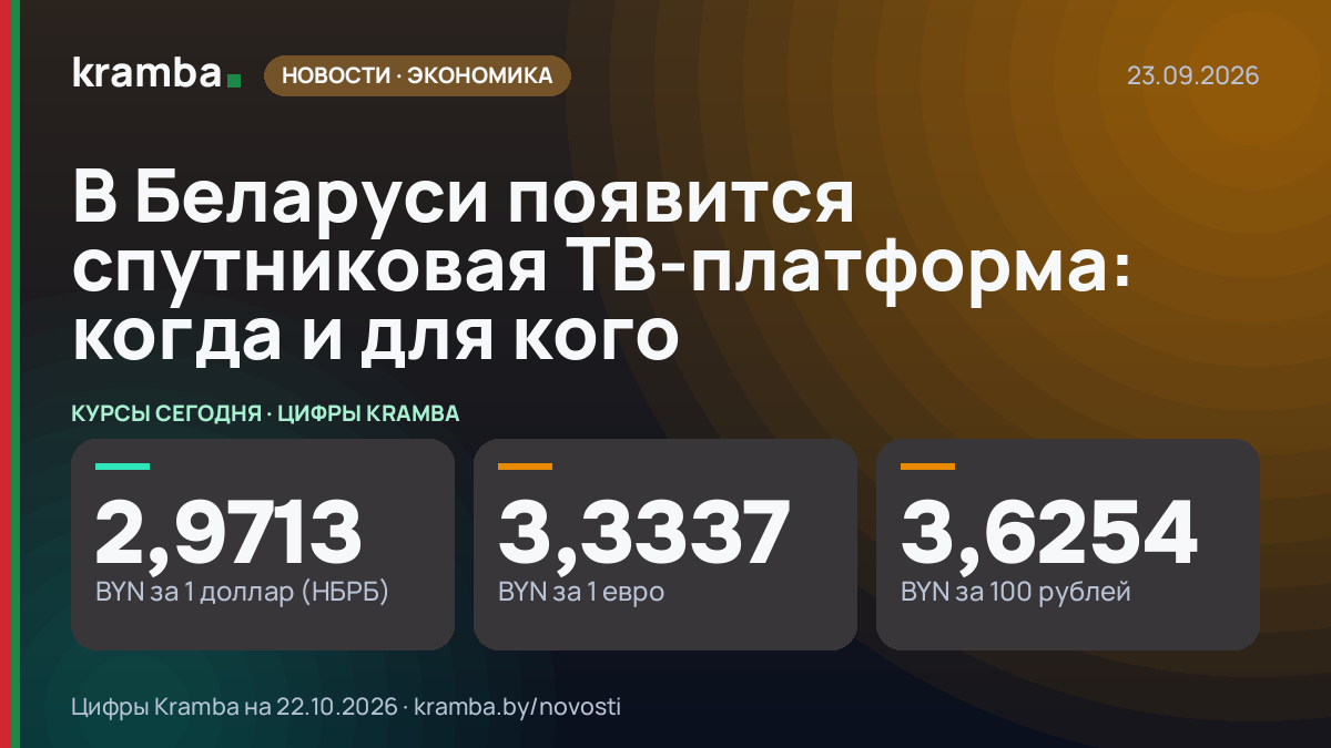 Инфографика Kramba: В Беларуси появится спутниковая ТВ-платформа: когда и для кого