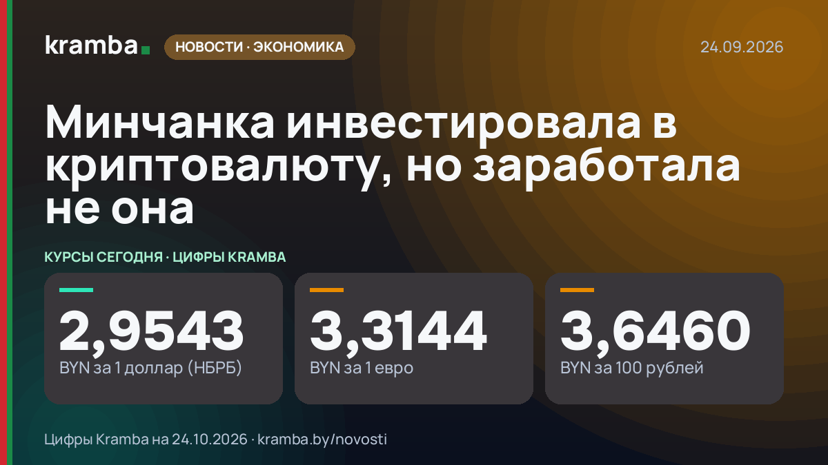 Инфографика Kramba: Минчанка инвестировала в криптовалюту, но заработала не она