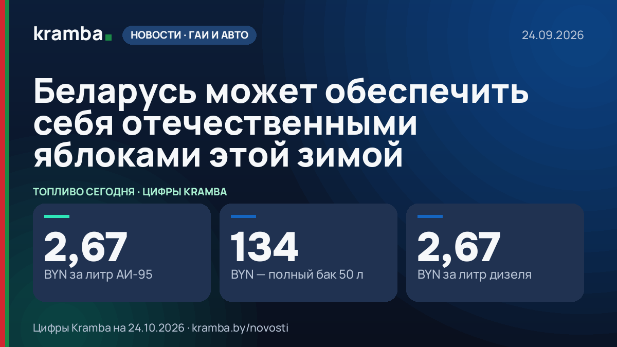 Инфографика Kramba: Беларусь может обеспечить себя отечественными яблоками этой зимой