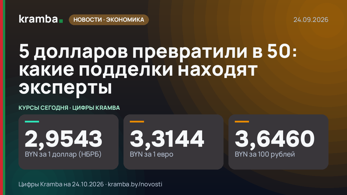 Инфографика Kramba: 5 долларов превратили в 50: какие подделки находят эксперты