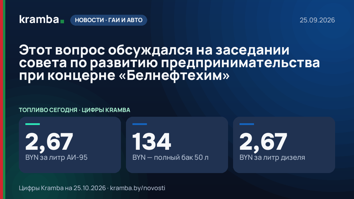 Инфографика Kramba: Этот вопрос обсуждался на заседании совета по развитию предпринимательства при концерне…
