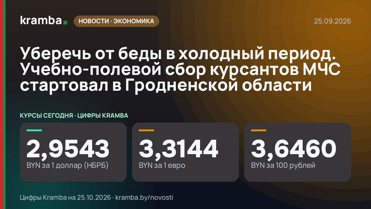 Инфографика Kramba: Уберечь от беды в холодный период. Учебно-полевой сбор курсантов МЧС стартовал в…