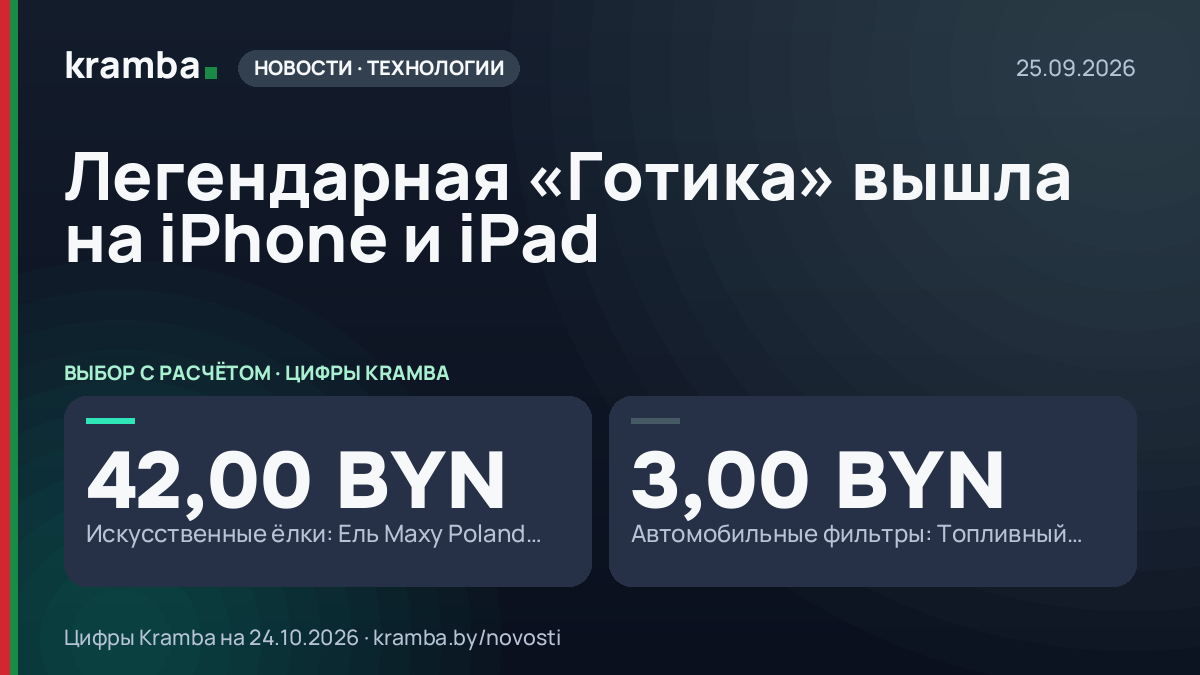 Инфографика Kramba: Легендарная «Готика» вышла на iPhone и iPad