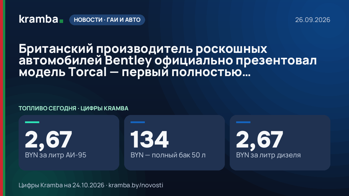 Инфографика Kramba: Британский производитель роскошных автомобилей Bentley официально презентовал модель…