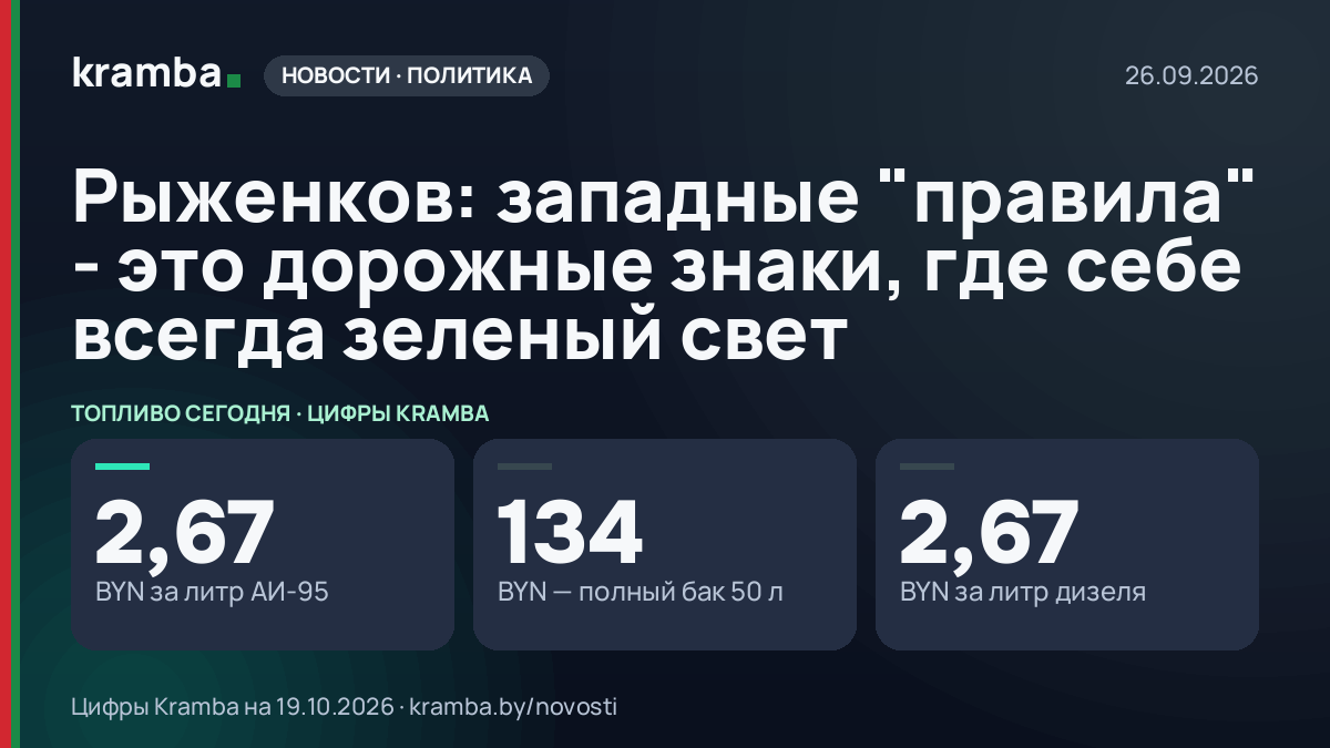 Инфографика Kramba: Рыженков: западные "правила" - это дорожные знаки, где себе всегда зеленый свет
