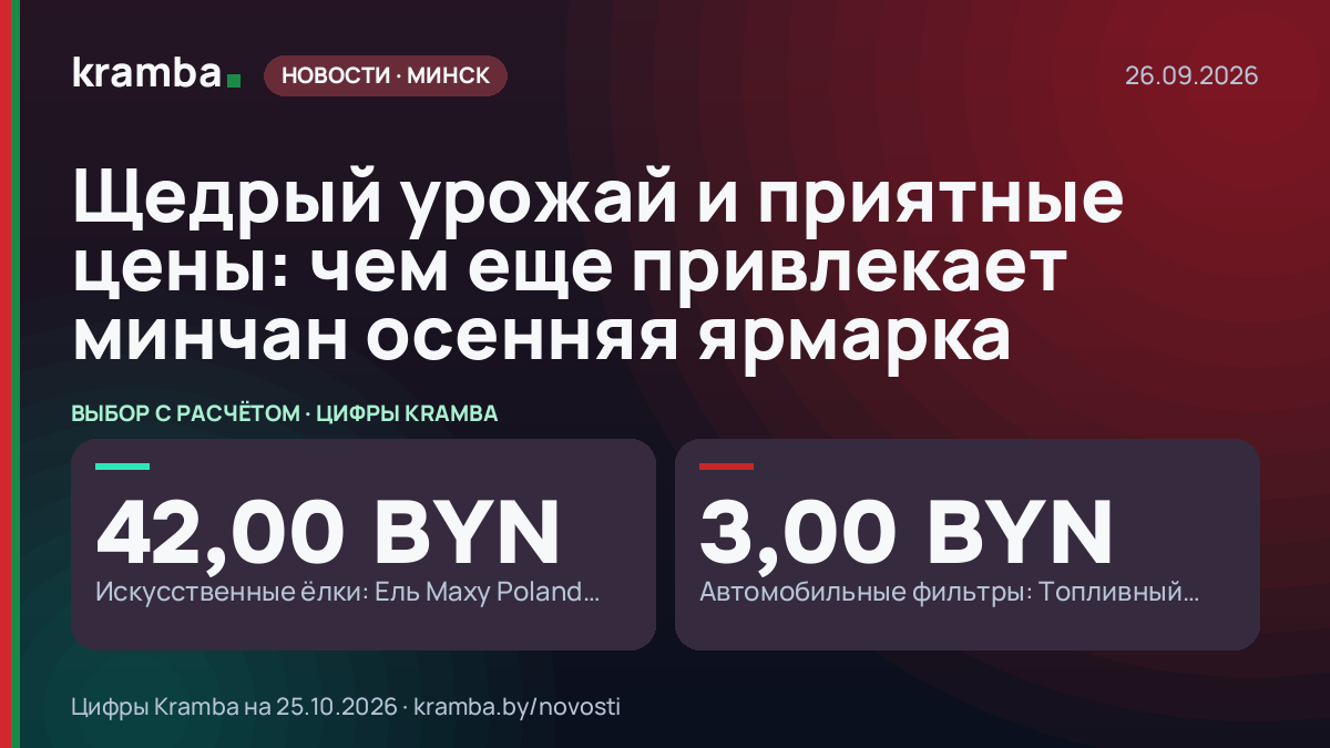 Инфографика Kramba: Щедрый урожай и приятные цены: чем еще привлекает минчан осенняя ярмарка