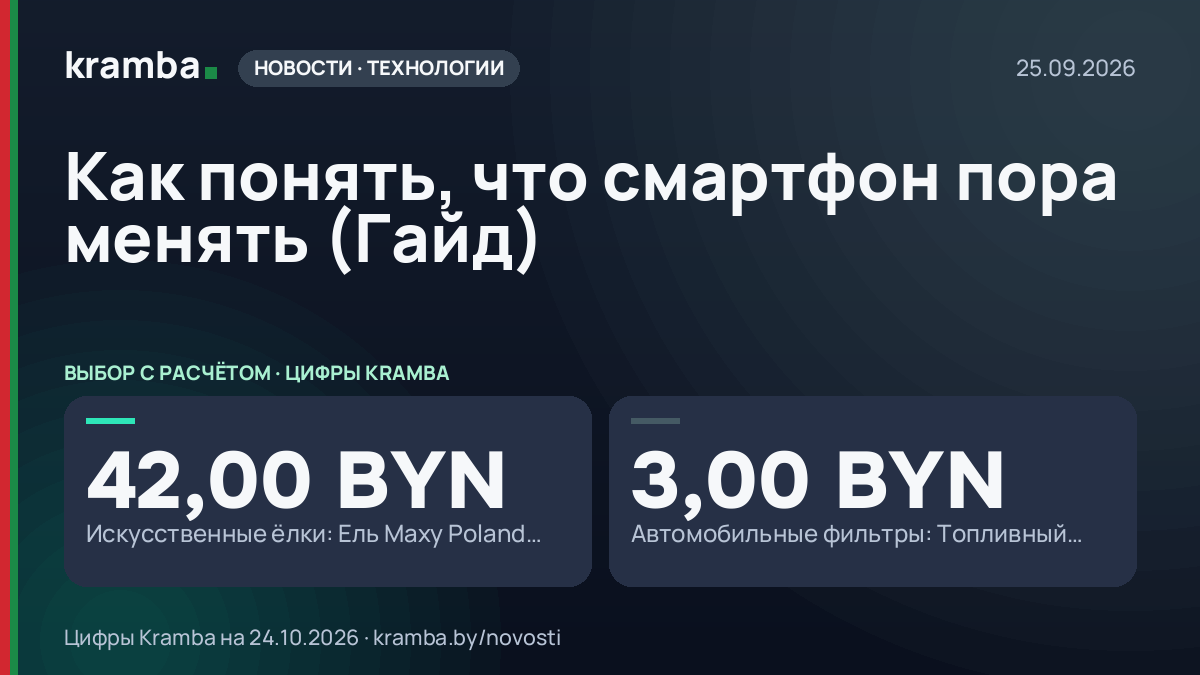 Инфографика Kramba: Как понять, что смартфон пора менять (Гайд)