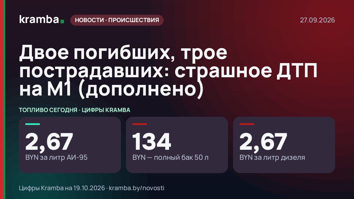 Инфографика Kramba: Двое погибших, трое пострадавших: страшное ДТП на М1 (дополнено)