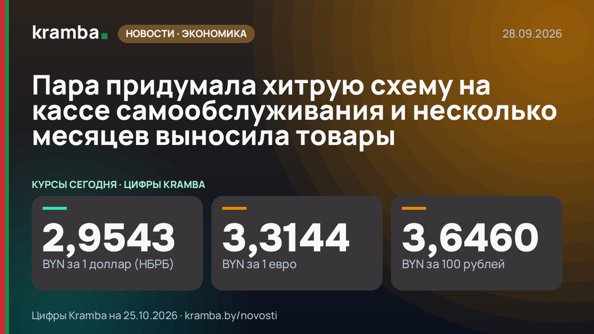 Инфографика Kramba: Пара придумала хитрую схему на кассе самообслуживания и несколько месяцев выносила товары