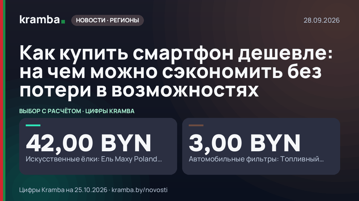 Инфографика Kramba: Как купить смартфон дешевле: на чем можно сэкономить без потери в возможностях