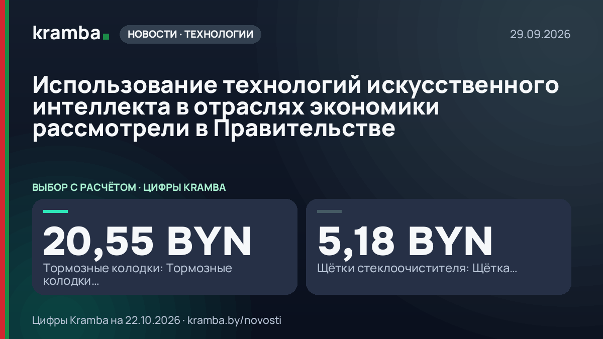 Инфографика Kramba: Использование технологий искусственного интеллекта в отраслях экономики рассмотрели в…