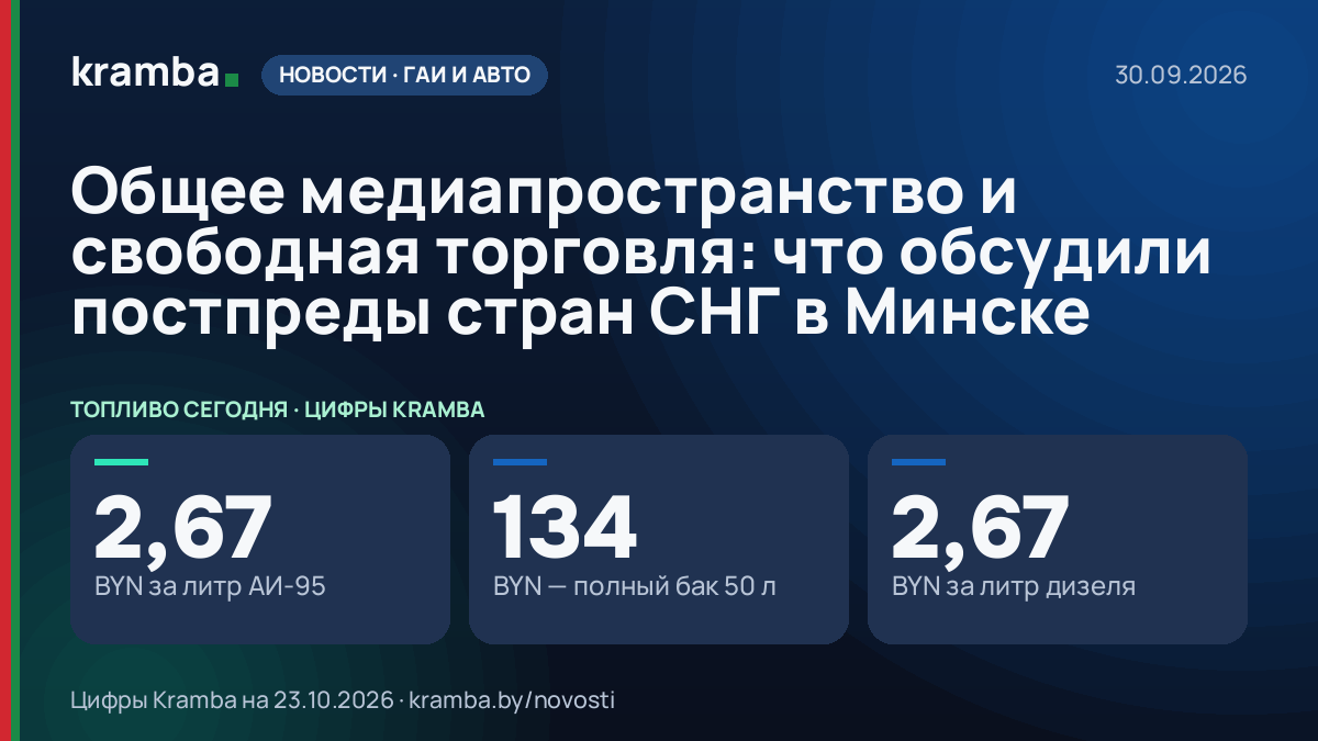 Инфографика Kramba: Общее медиапространство и свободная торговля: что обсудили постпреды стран СНГ в Минске