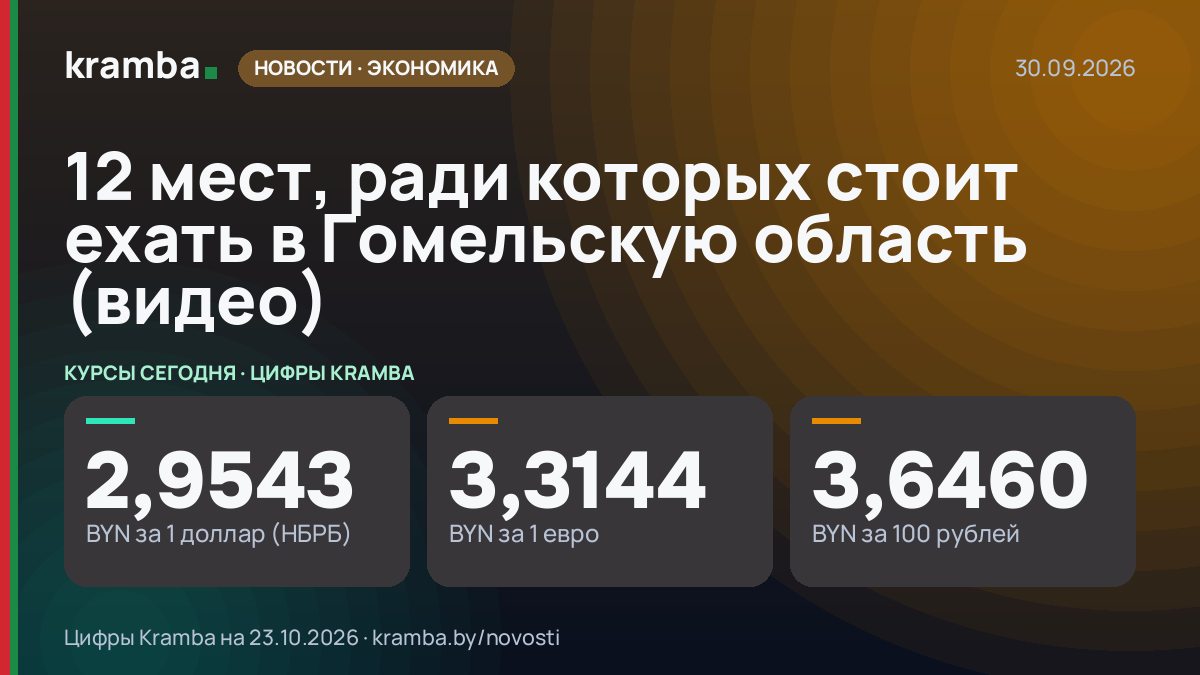 Инфографика Kramba: 12 мест, ради которых стоит ехать в Гомельскую область (видео)