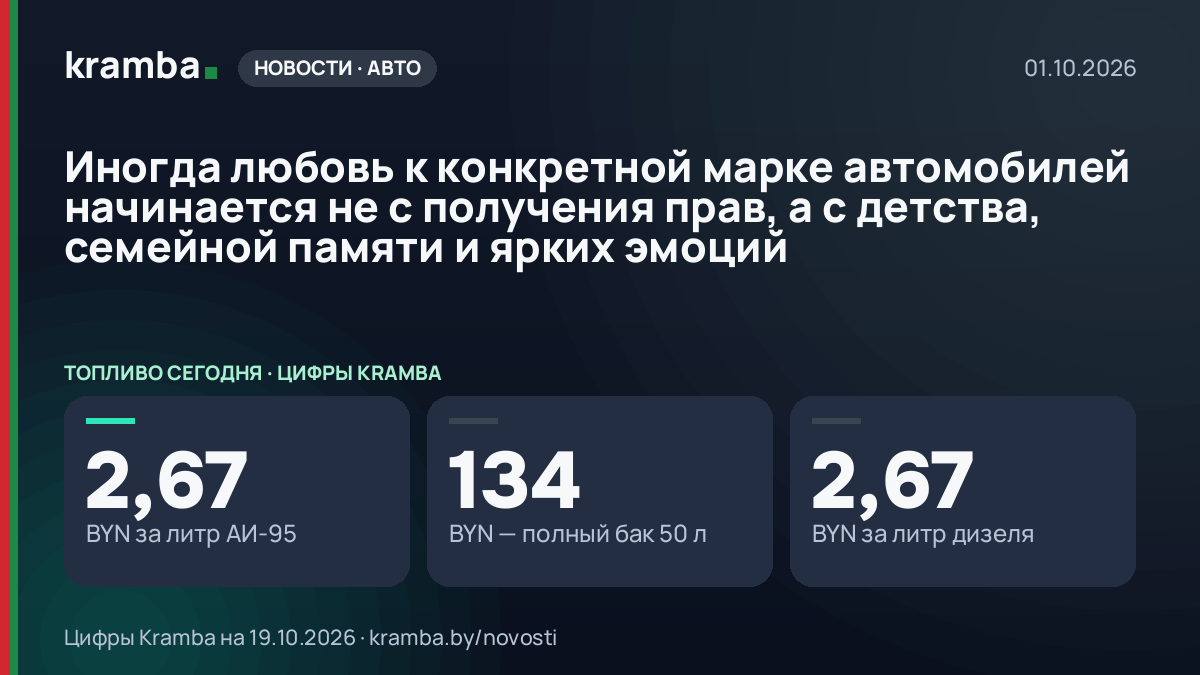 Инфографика Kramba: Иногда любовь к конкретной марке автомобилей начинается не с получения прав, а с…